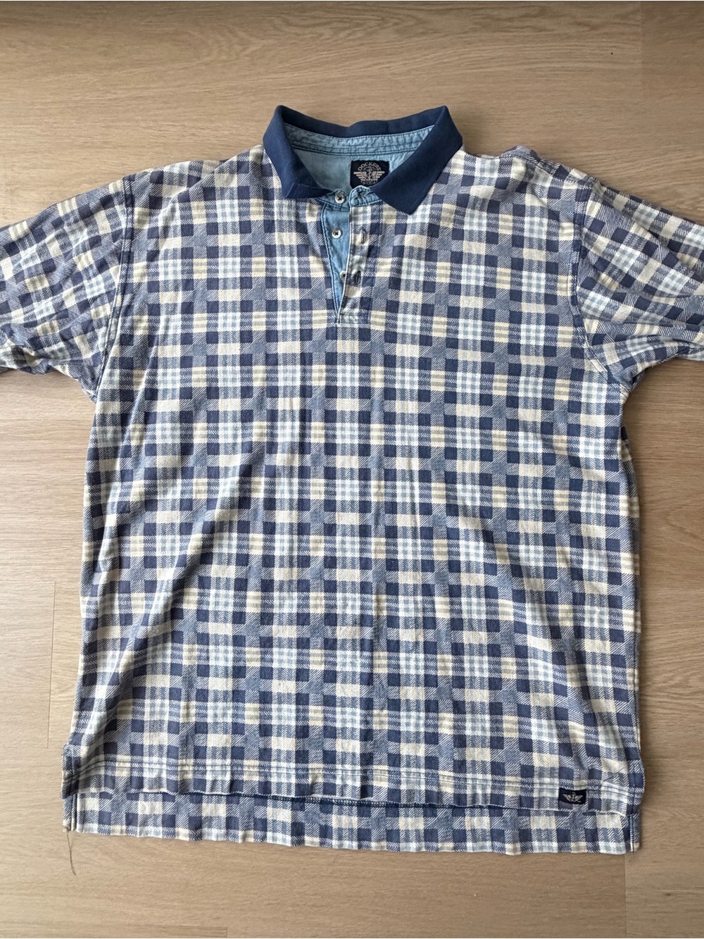 Dockers x Levi’s vintage blue and yellow plaid polo shirt